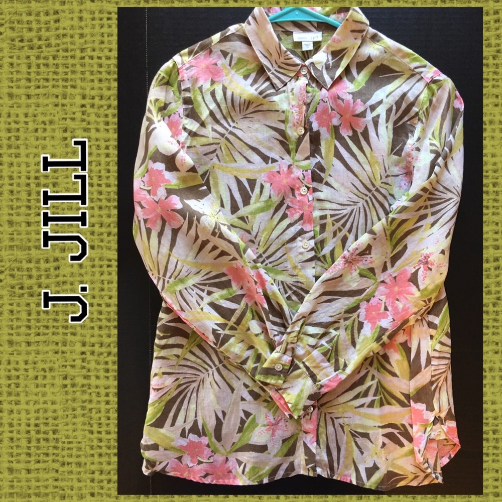 J. Jill Love Linen Long Sleeve Blouse